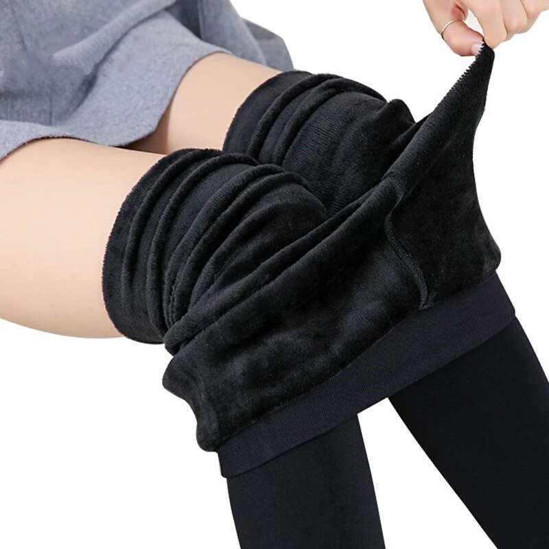 Winter Leggings Women High Waist Thick Velvet Keep Warm Legings Solid All-Match Sexy Leging Push Up High Elastic Jeggings Female 1