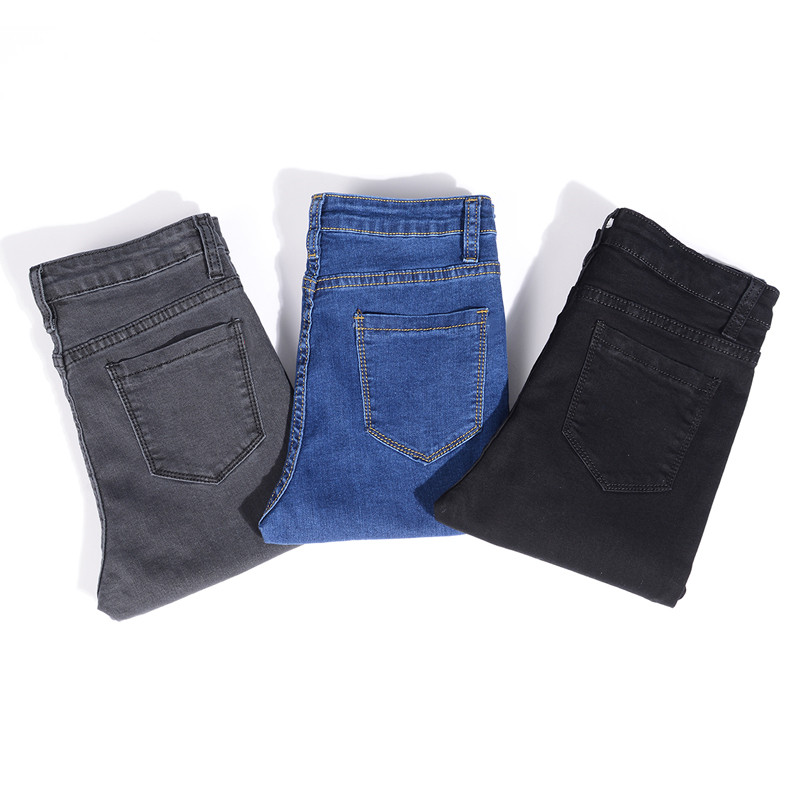 Jeans for Women mom Jeans blue gray black Woman High Elastic 36 38 40 Stretch Jeans female washed denim skinny pencil pants 5