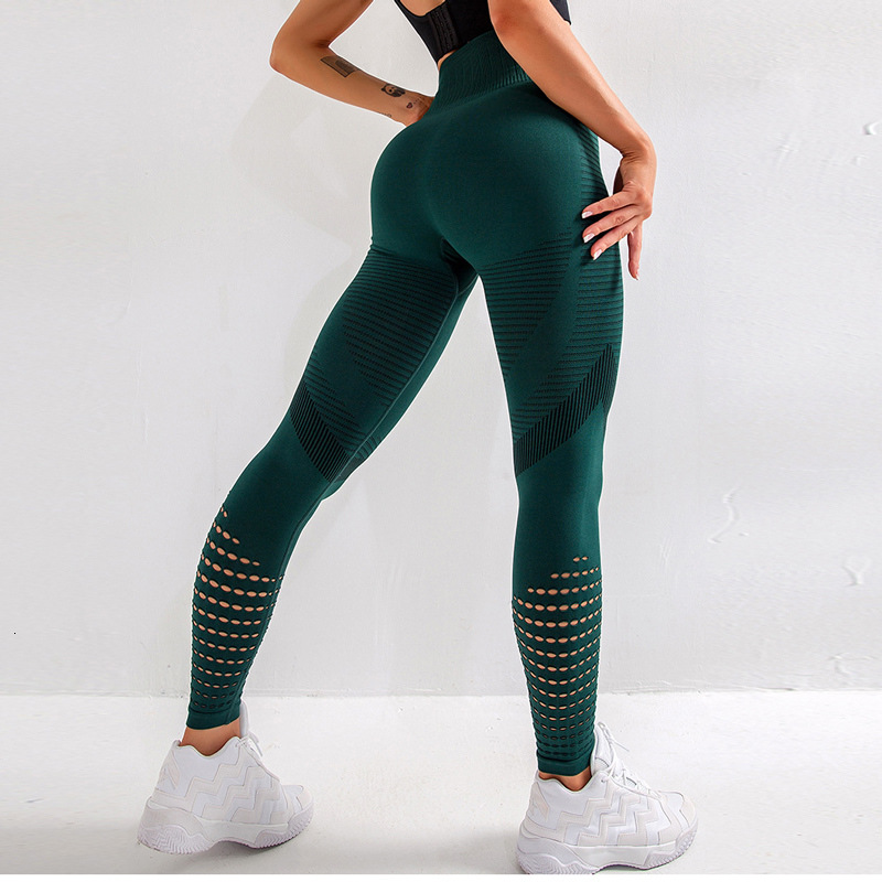 Fitness Leggings Women Sexy Seamless Leggings Hollow Printed Workout Pants Push Up Slim Elasticity 5