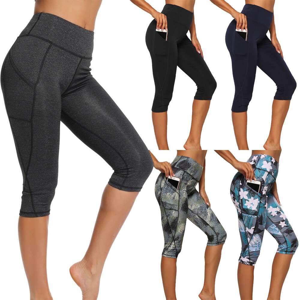 Woman Tights Casual Cropped Female Leggings For Fitness Women Yoga Pants with Side Pockets 1