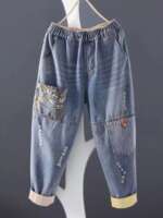 Women Casual Boyfriend Jeans New Arrival 2022 Fashion Vintage Style Streetwear All-match Loose Female Denim Harem Pants D224 1