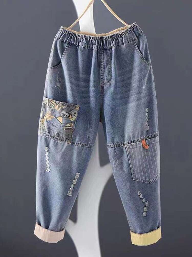 Women Casual Boyfriend Jeans New Arrival 2022 Fashion Vintage Style Streetwear All-match Loose Female Denim Harem Pants D224 1