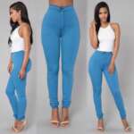 Women Jeans Fashion Solid Leggings Sexy Fitness High Waist Trousers Female White Black Blue Skinny Fashion Clothing 4