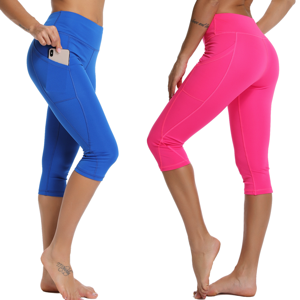 Woman Tights Casual Cropped Female Leggings For Fitness Women Yoga Pants with Side Pockets 3