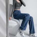 ILARES Women's Jeans 2022 Trend Vintage Clothing Women Pants High Waist Y2k Streetwear Korean Fashion Baggy Female Straight 3