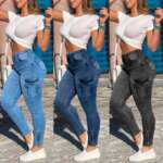Jeans Woman Boyfriend Skinny Black Push Up Pencil Jean Summer 2022 Ladies Casual Pocket Zipper Denim Pants Trousers 1