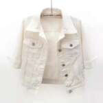 Women Denim Jacket Candy Color Casual Short Denim Coat Famale Jeans Jackets Outerwear Casaco Jaqueta Feminina 3