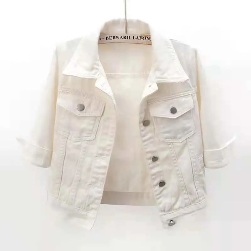 Women Denim Jacket Candy Color Casual Short Denim Coat Famale Jeans Jackets Outerwear Casaco Jaqueta Feminina 3