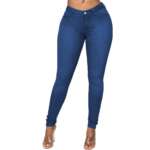 Skinny Jeans Button Zipper Mid Waist Bodycon Thin Denim Pencil Pants Slim Stretch Trousers Streetwear 3